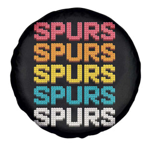 Retro Stacked Block Spurs Name Colorful Toy Brick Spare Tire Cover for Sports Fan TS02 Print Your Wear