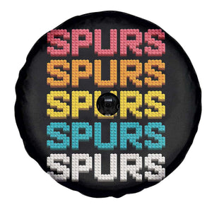 Retro Stacked Block Spurs Name Colorful Toy Brick Spare Tire Cover for Sports Fan TS02 Print Your Wear