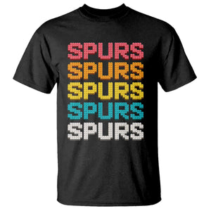 Retro Stacked Block Spurs Name Colorful Toy Brick T Shirt for Sports Fan TS02 Black Print Your Wear