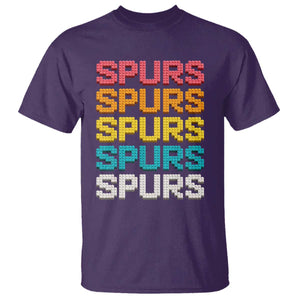 Retro Stacked Block Spurs Name Colorful Toy Brick T Shirt for Sports Fan TS02 Purple Print Your Wear