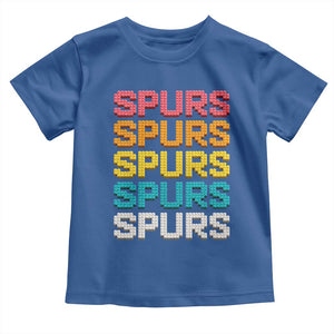 Retro Stacked Block Spurs Name Colorful Toy Brick Toddler T Shirt for Sports Fan TS02 Royal Blue Print Your Wear
