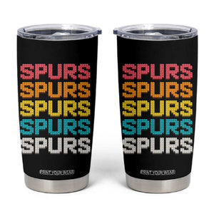Retro Stacked Block Spurs Name Colorful Toy Brick Tumbler Cup for Sports Fan TS02 Black Print Your Wear