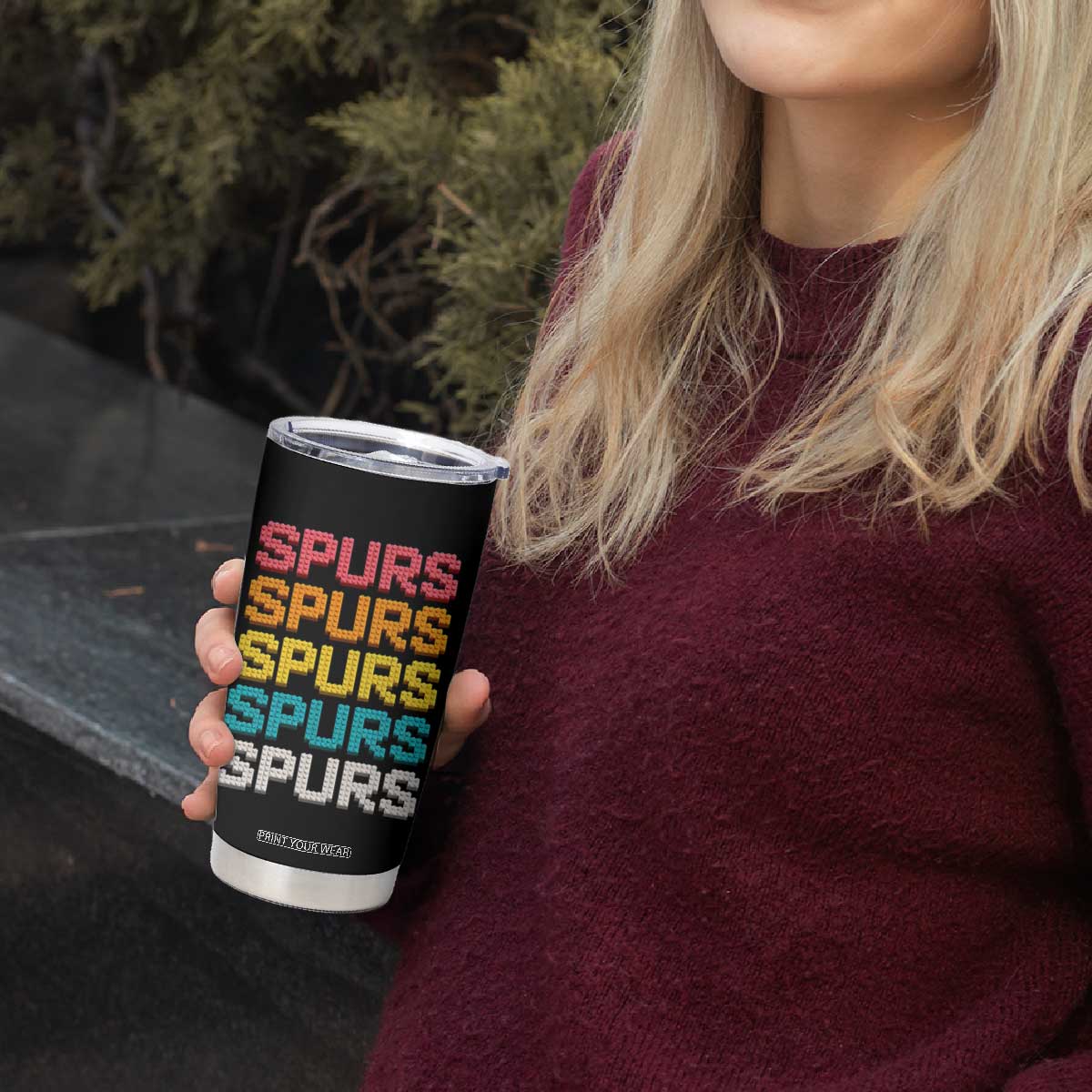 Retro Stacked Block Spurs Name Colorful Toy Brick Tumbler Cup for Sports Fan TS02 Print Your Wear