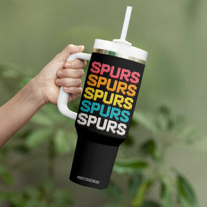 Retro Stacked Block Spurs Name Colorful Toy Brick Tumbler With Handle for Sports Fan TS02 Print Your Wear