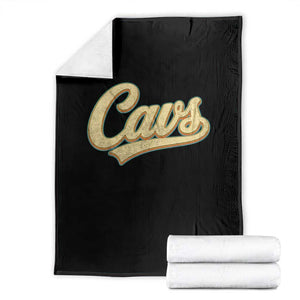 Vintage Cavs Name Script Throw Blanket for Sports Fan