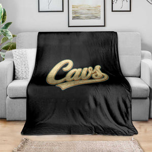 Vintage Cavs Name Script Throw Blanket for Sports Fan