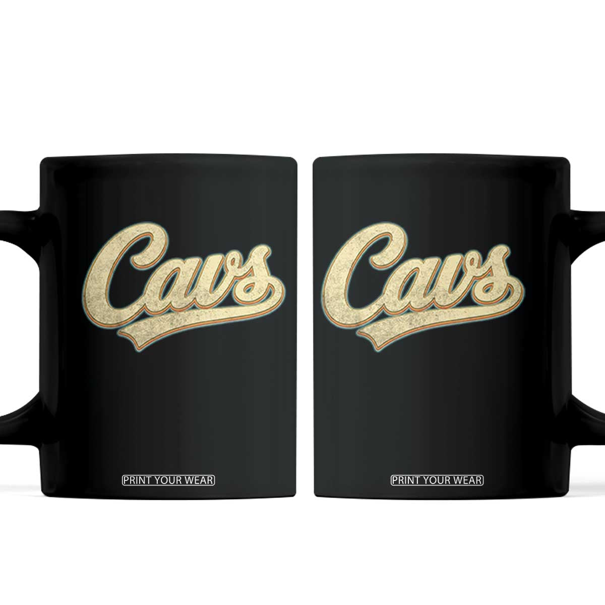 Vintage Cavs Name Script Coffee Mug for Sports Fan TS02 Black Print Your Wear