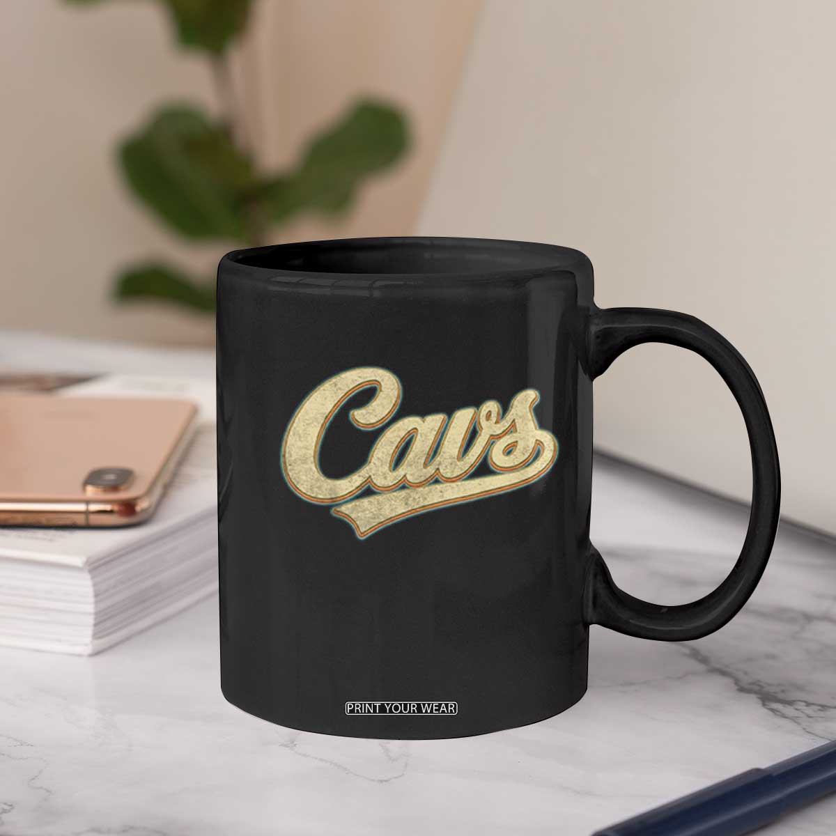 Vintage Cavs Name Script Coffee Mug for Sports Fan TS02 Print Your Wear