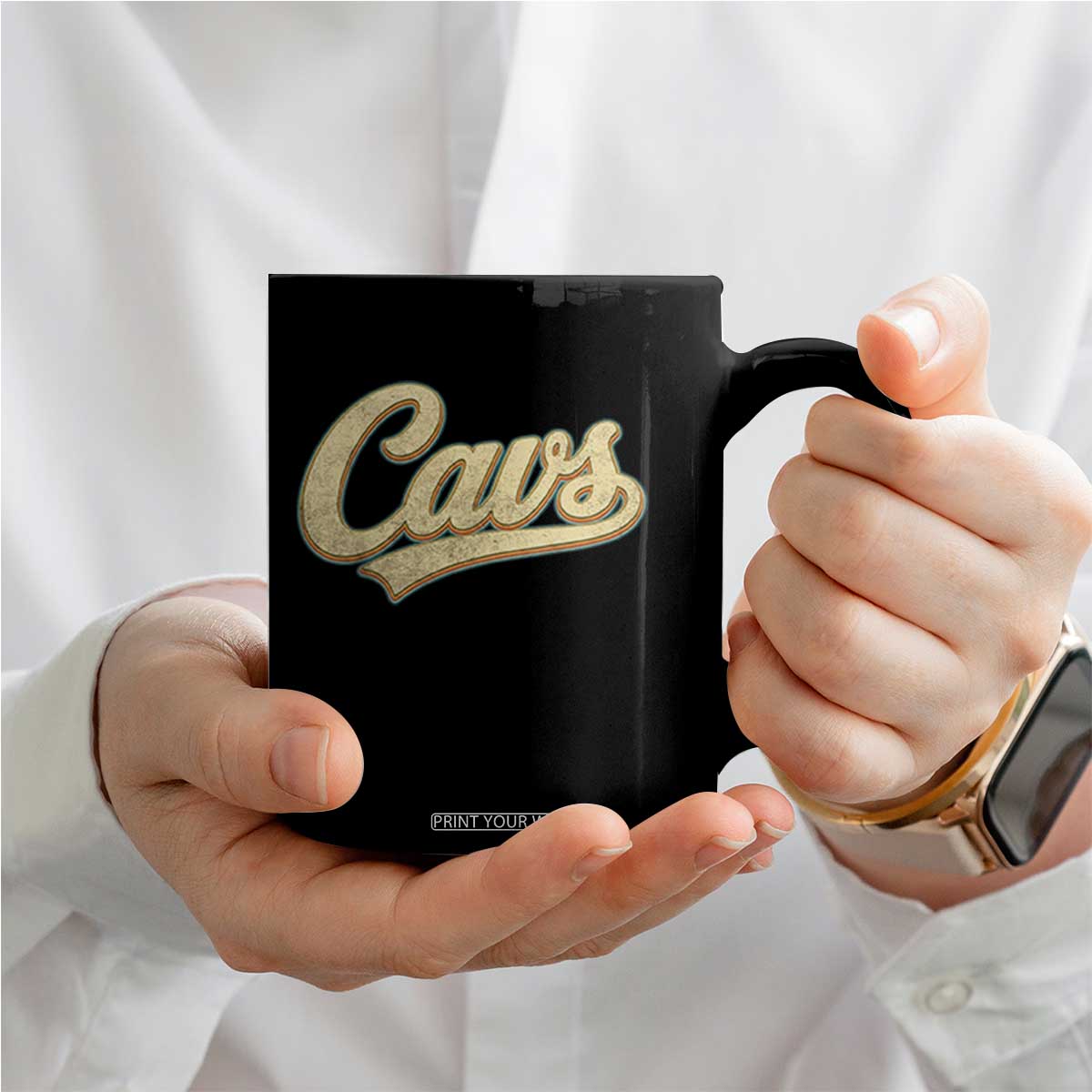 Vintage Cavs Name Script Coffee Mug for Sports Fan TS02 Print Your Wear