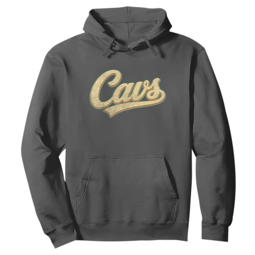 Vintage Cavs Name Script Hoodie for Sports Fan TS02 Dark Heather Print Your Wear
