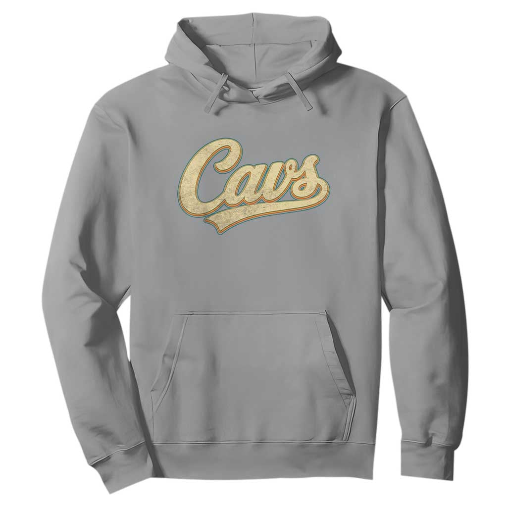 Vintage Cavs Name Script Hoodie for Sports Fan TS02 Sport Gray Print Your Wear