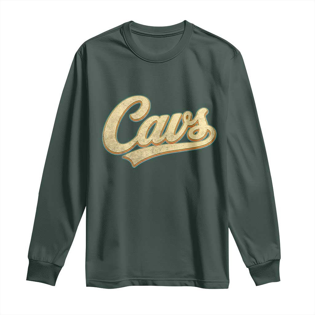 Vintage Cavs Name Script Long Sleeve Shirt for Sports Fan