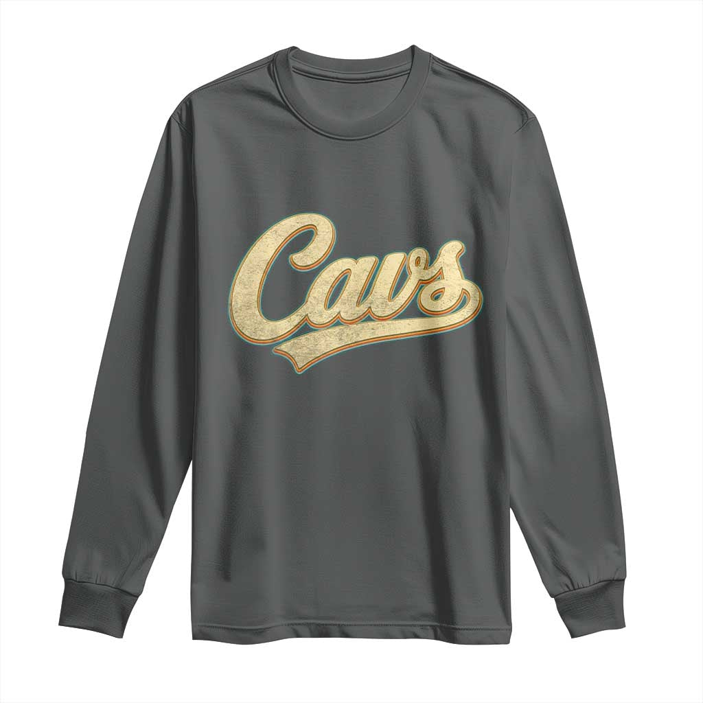 Vintage Cavs Name Script Long Sleeve Shirt for Sports Fan