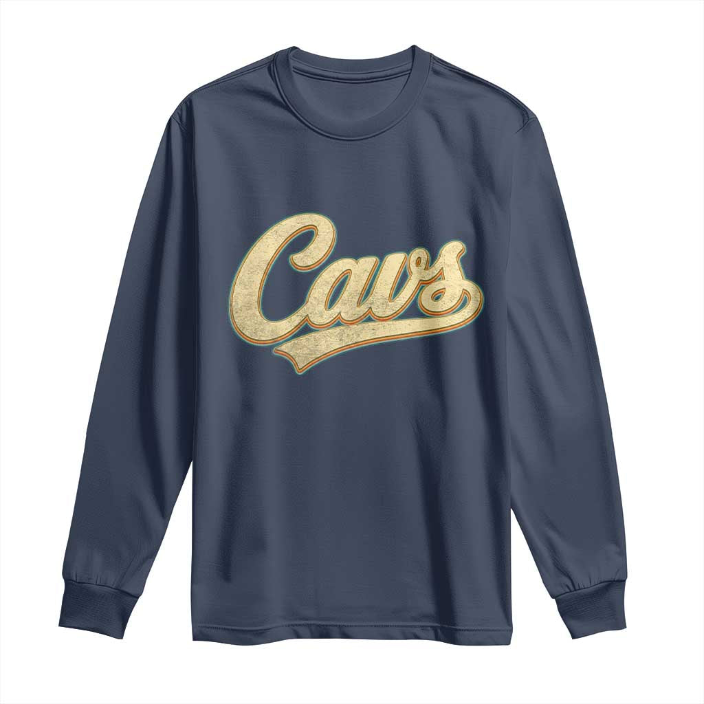 Vintage Cavs Name Script Long Sleeve Shirt for Sports Fan