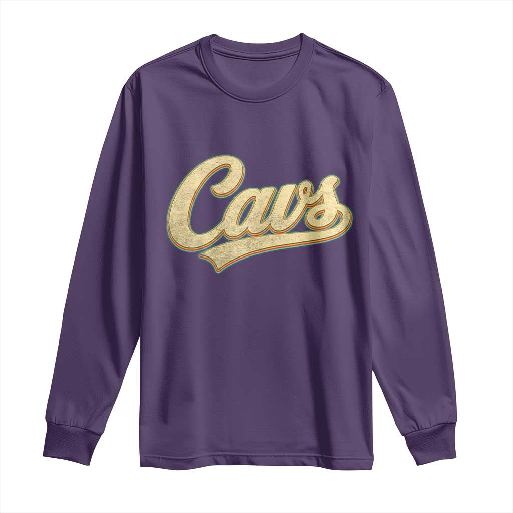 Vintage Cavs Name Script Long Sleeve Shirt for Sports Fan