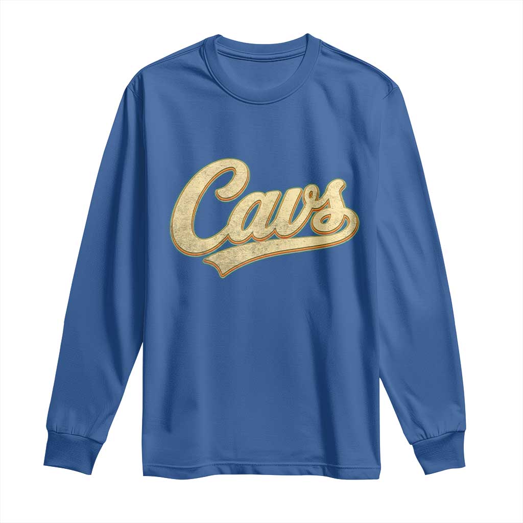 Vintage Cavs Name Script Long Sleeve Shirt for Sports Fan