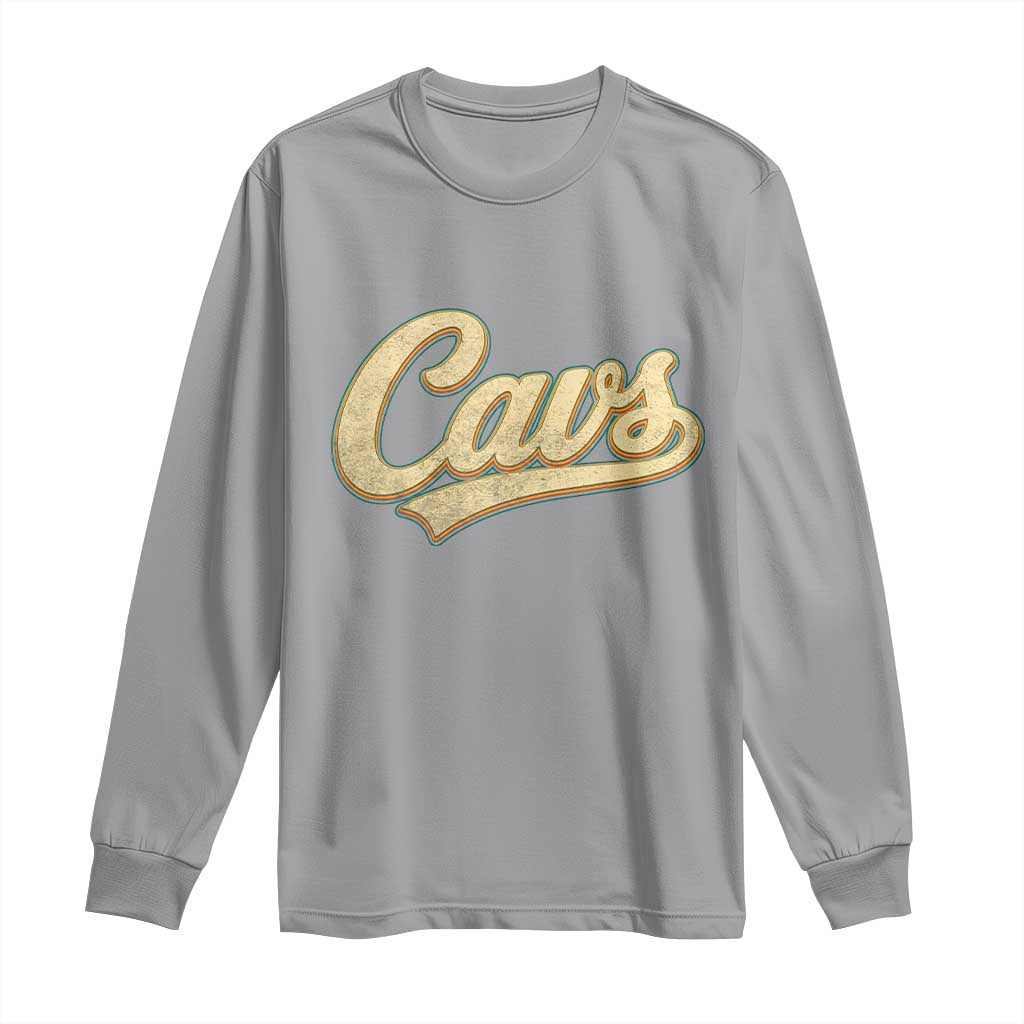 Vintage Cavs Name Script Long Sleeve Shirt for Sports Fan