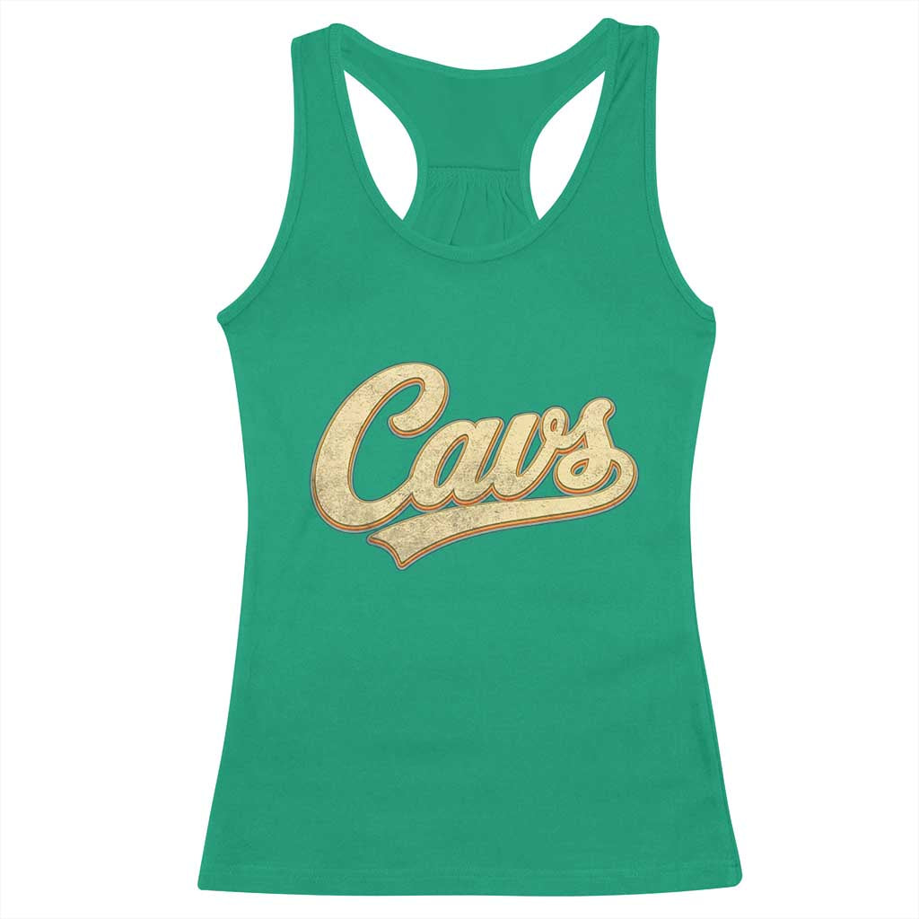 Vintage Cavs Name Script Racerback Tank Top for Sports Fan TS02 Irish Green Print Your Wear