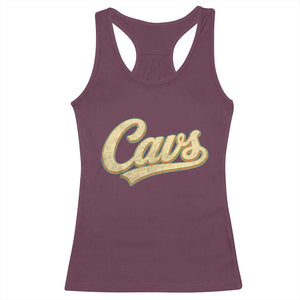 Vintage Cavs Name Script Racerback Tank Top for Sports Fan TS02 Maroon Print Your Wear