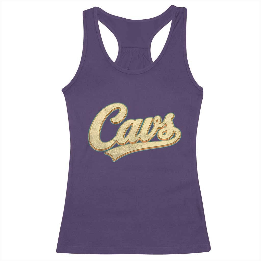 Vintage Cavs Name Script Racerback Tank Top for Sports Fan TS02 Purple Print Your Wear