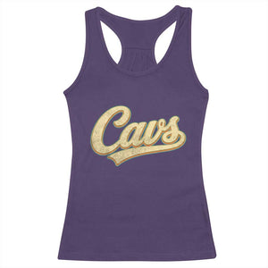 Vintage Cavs Name Script Racerback Tank Top for Sports Fan TS02 Purple Print Your Wear