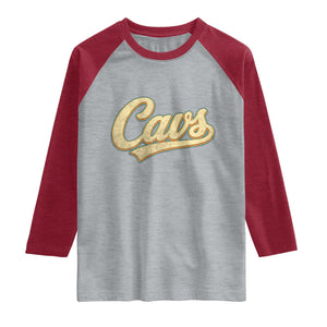 Vintage Cavs Name Script Raglan Shirt for Sports Fan