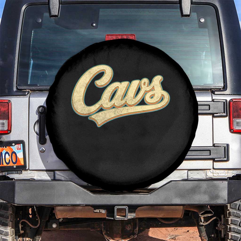 Vintage Cavs Name Script Spare Tire Cover for Sports Fan TS02 No hole Black Print Your Wear