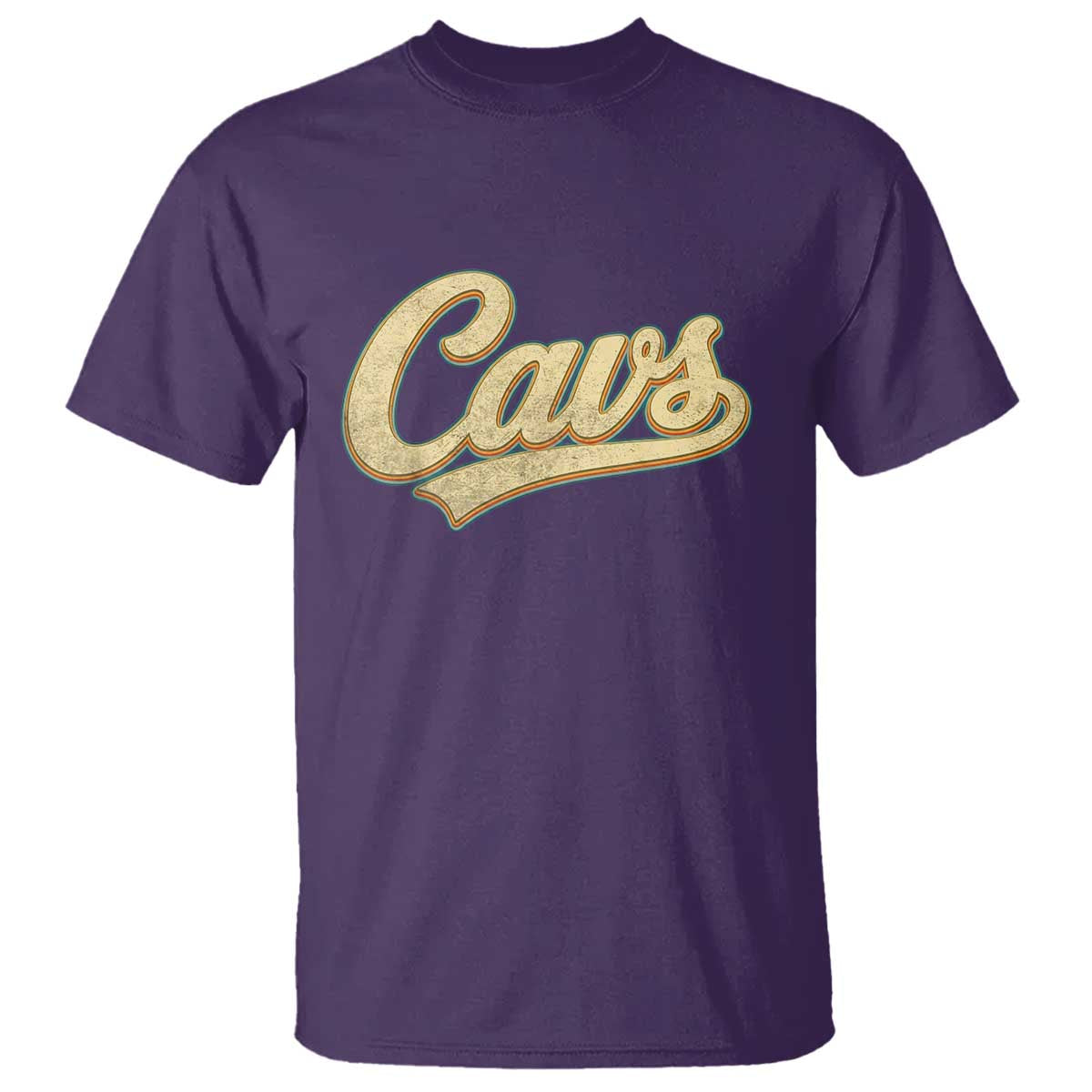 Vintage Cavs Name Script T Shirt for Sports Fan TS02 Purple Print Your Wear