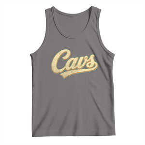 Vintage Cavs Name Script Tank Top for Sports Fan TS02 Deep Heather Print Your Wear