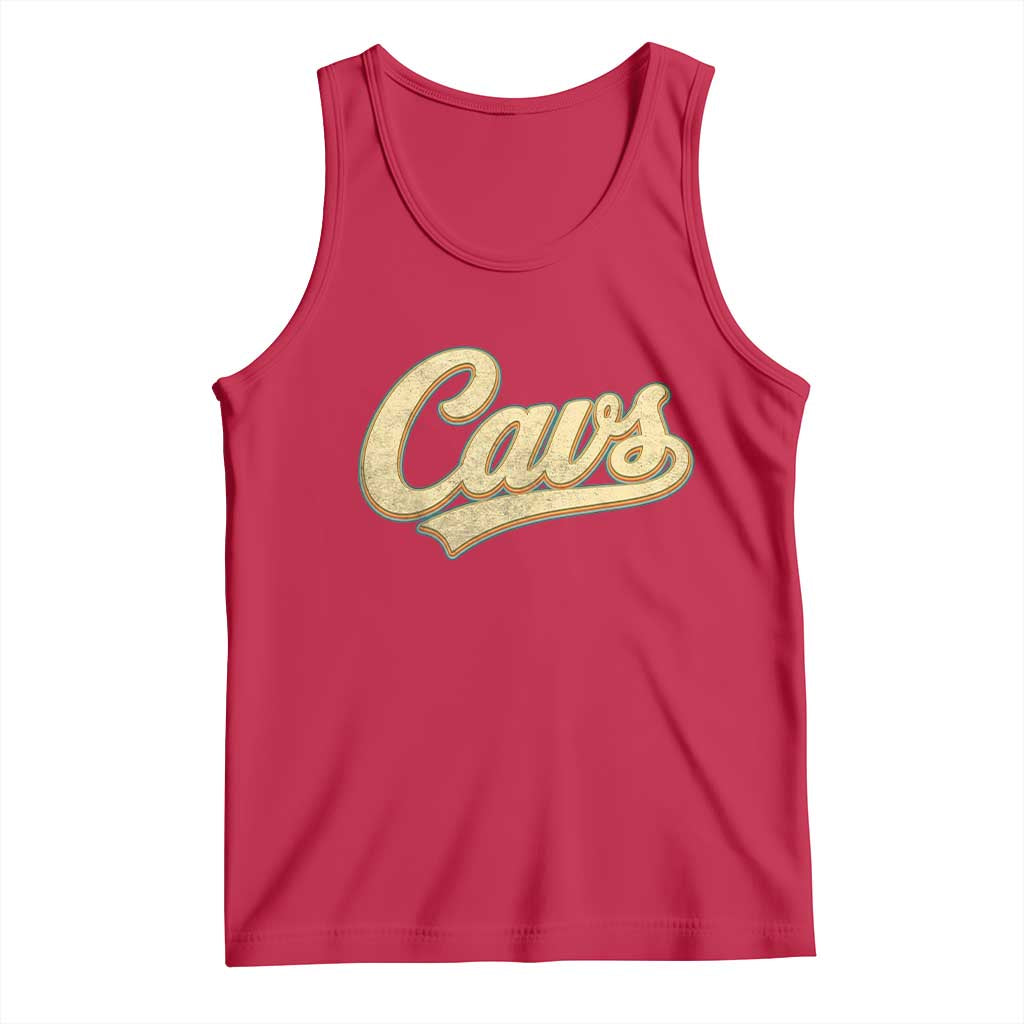 Vintage Cavs Name Script Tank Top for Sports Fan TS02 Red Print Your Wear
