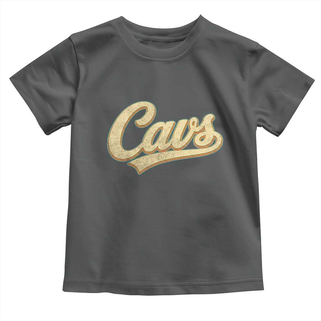 Vintage Cavs Name Script Toddler T Shirt for Sports Fan TS02 Dark Heather Print Your Wear