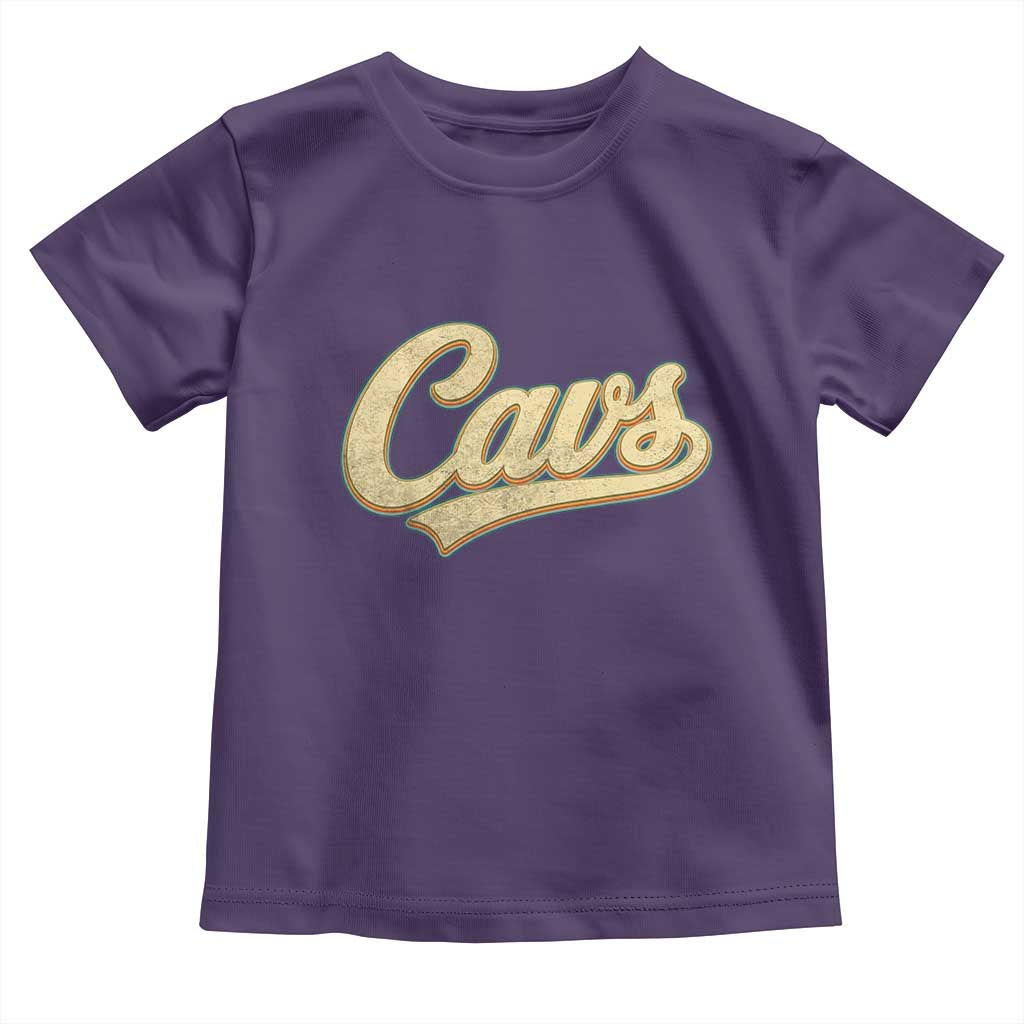 Vintage Cavs Name Script Toddler T Shirt for Sports Fan TS02 Purple Print Your Wear