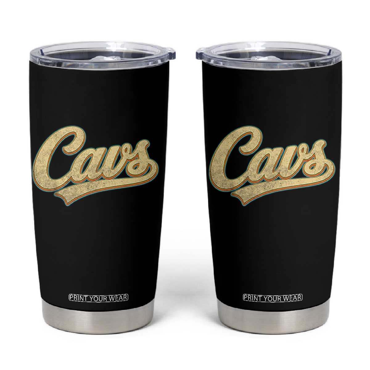 Vintage Cavs Name Script Tumbler Cup for Sports Fan