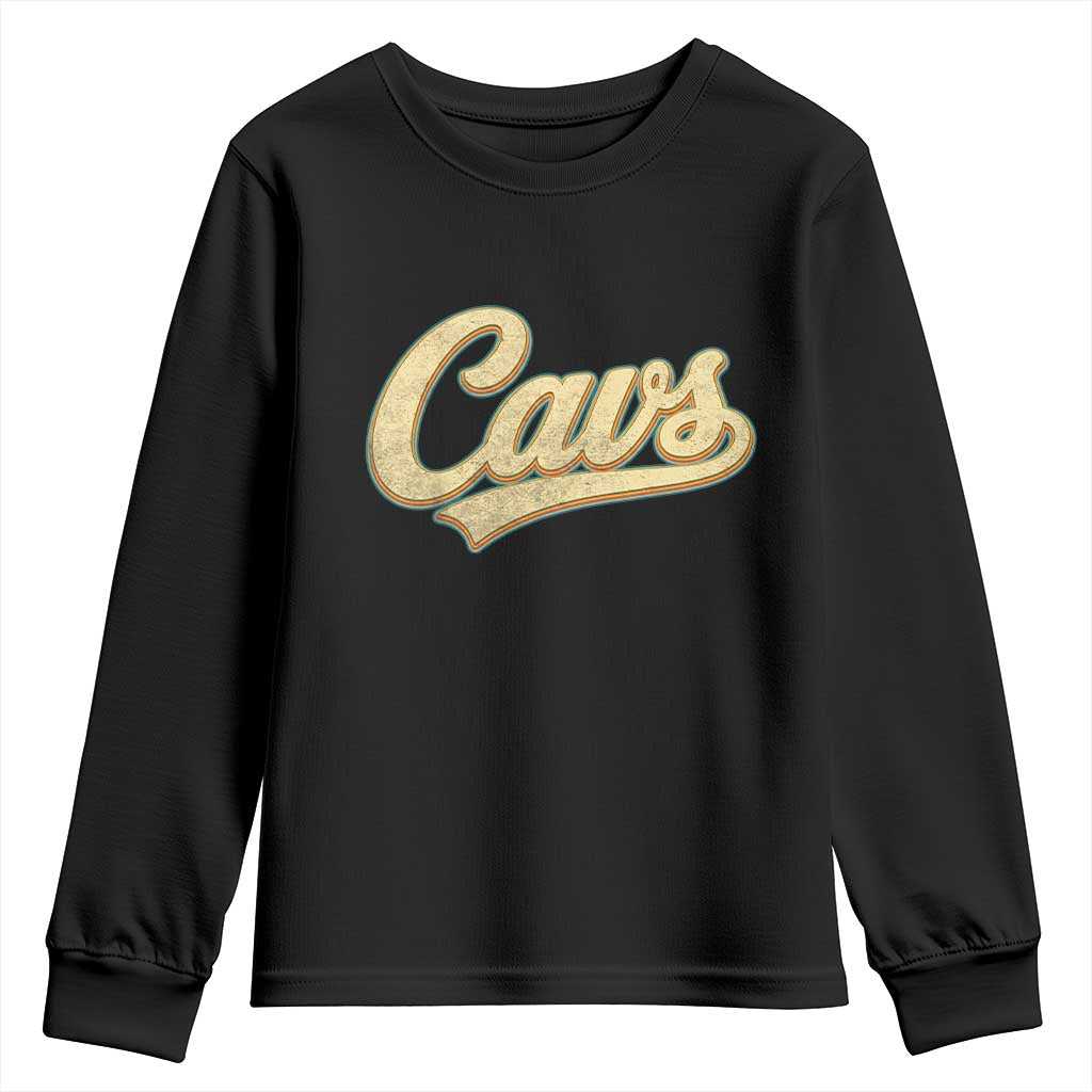 Vintage Cavs Name Script Youth Sweatshirt for Sports Fan TS02 Black Print Your Wear