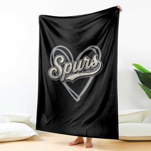 Vintage Spurs Name Script Heart Throw Blanket for Sports Fan TS02 Print Your Wear