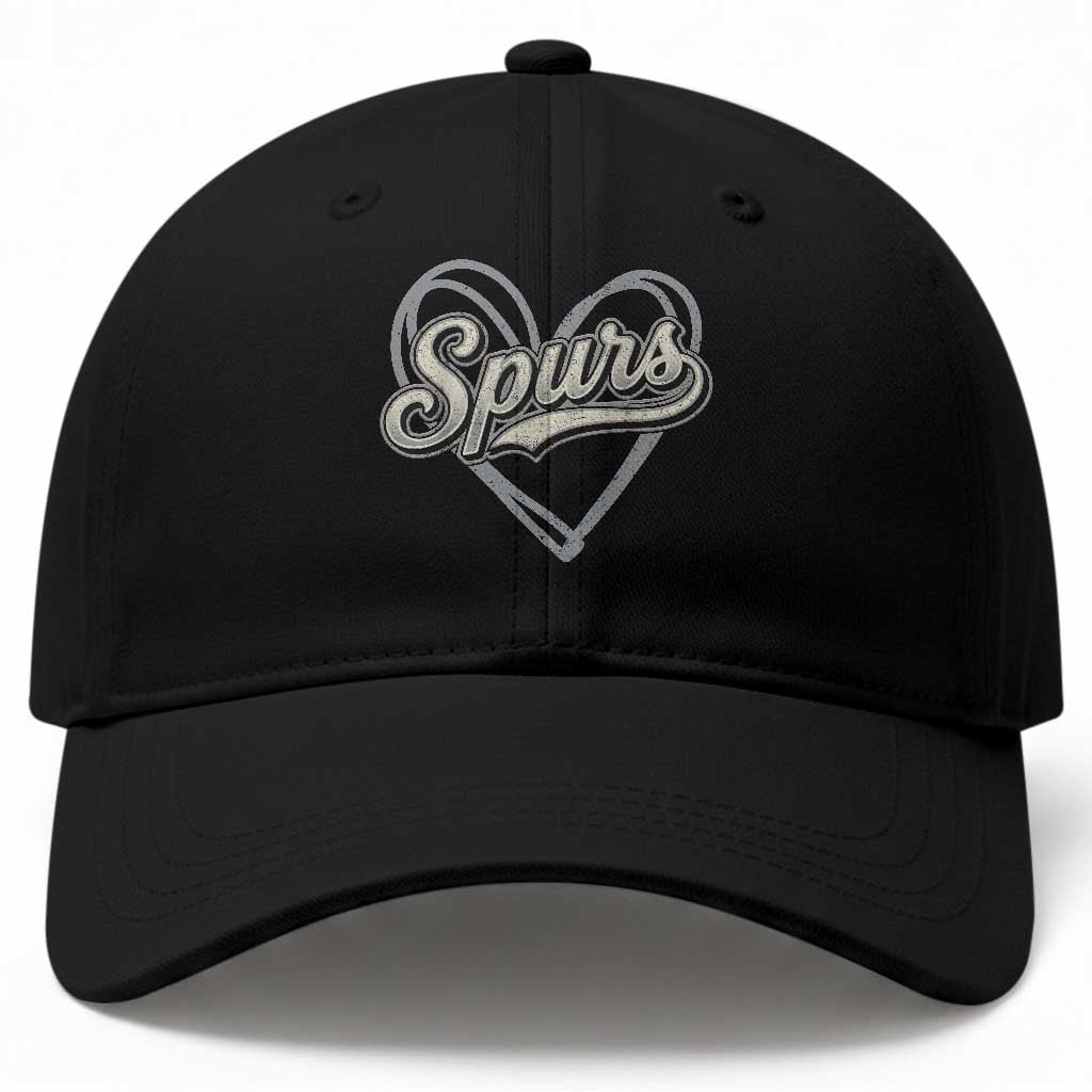Vintage Spurs Name Script Heart Baseball Cap for Sports Fan TS02 Print Your Wear