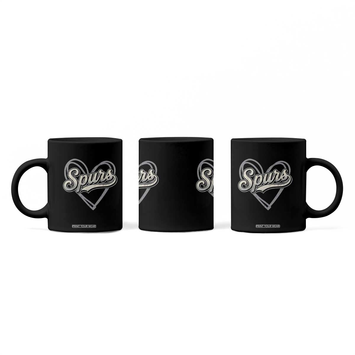 Vintage Spurs Name Script Heart Coffee Mug for Sports Fan TS02 Print Your Wear