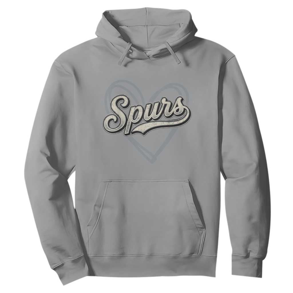 Vintage Spurs Name Script Heart Hoodie for Sports Fan TS02 Sport Gray Print Your Wear