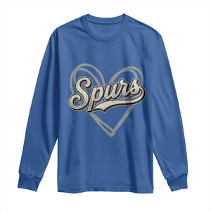 Vintage Spurs Name Script Heart Long Sleeve Shirt for Sports Fan TS02 Royal Blue Print Your Wear