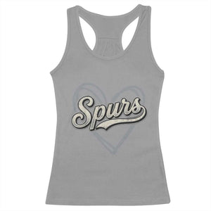 Vintage Spurs Name Script Heart Racerback Tank Top for Sports Fan TS02 Sport Gray Print Your Wear