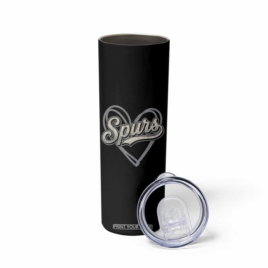 Vintage Spurs Name Script Heart Skinny Tumbler for Sports Fan TS02 Print Your Wear