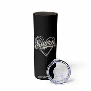 Vintage Spurs Name Script Heart Skinny Tumbler for Sports Fan TS02 Print Your Wear