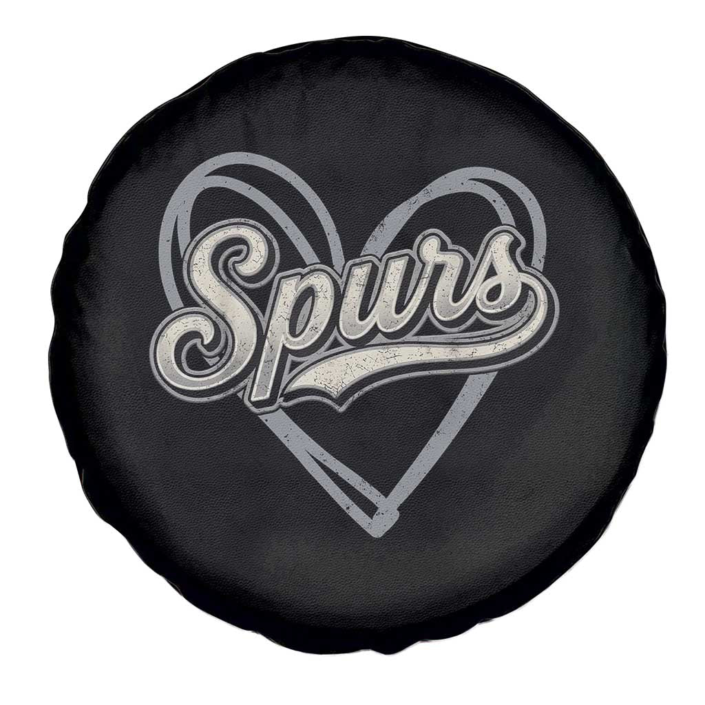 Vintage Spurs Name Script Heart Spare Tire Cover for Sports Fan TS02 Print Your Wear