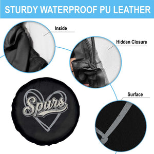 Vintage Spurs Name Script Heart Spare Tire Cover for Sports Fan TS02 Print Your Wear