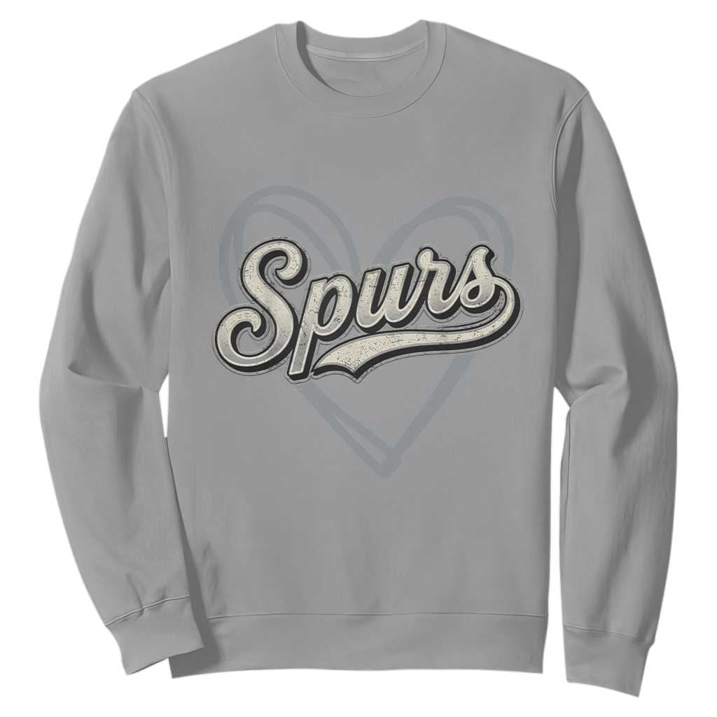 Vintage Spurs Name Script Heart Sweatshirt for Sports Fan TS02 Sport Gray Print Your Wear