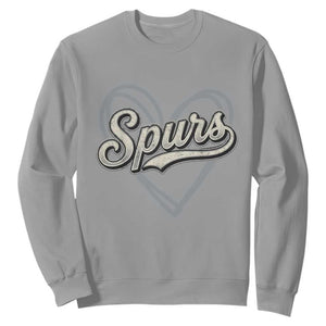 Vintage Spurs Name Script Heart Sweatshirt for Sports Fan TS02 Sport Gray Print Your Wear