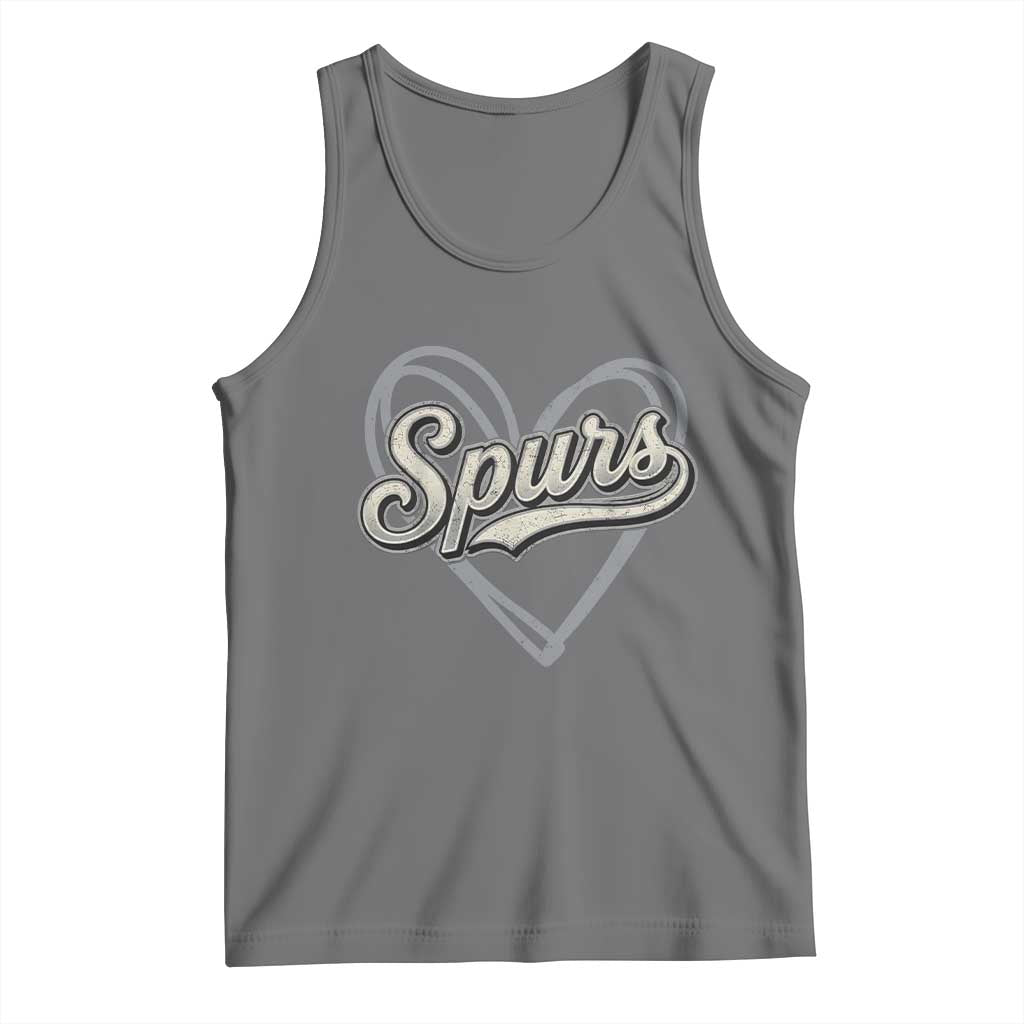 Vintage Spurs Name Script Heart Tank Top for Sports Fan
