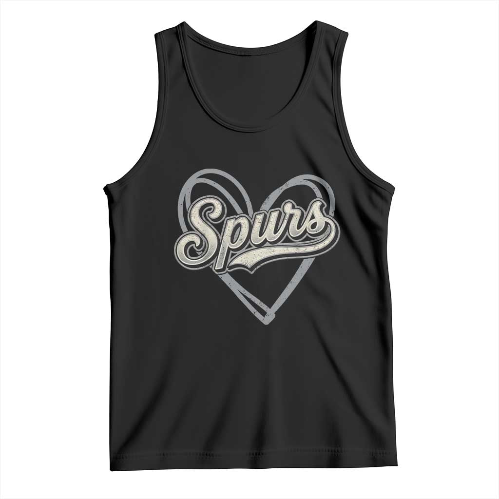 Vintage Spurs Name Script Heart Tank Top for Sports Fan