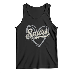 Vintage Spurs Name Script Heart Tank Top for Sports Fan