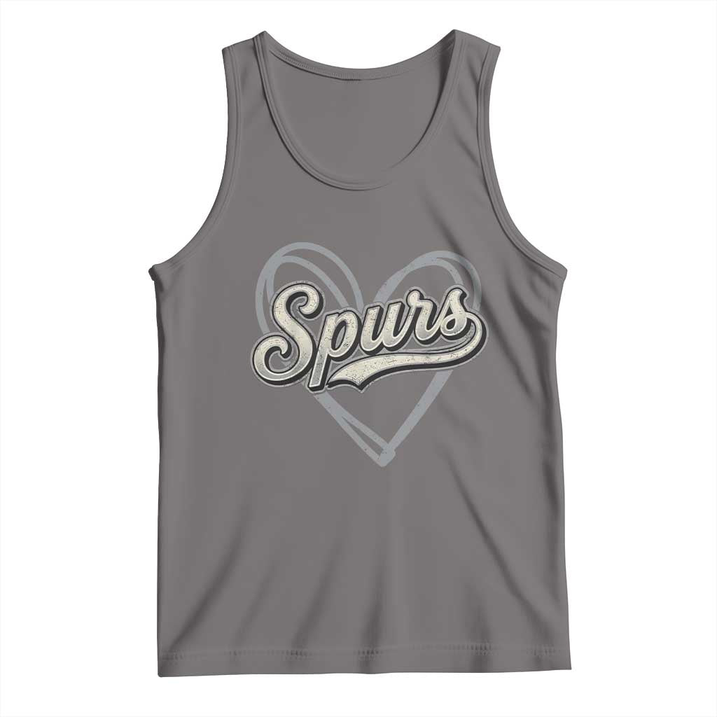 Vintage Spurs Name Script Heart Tank Top for Sports Fan